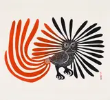 The Enchanted Owl by Kenojuak Ashevak, stonecut on paper, sold Nov 2024