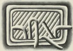 Ohne Titel (Würmer) by Andreas Schulze, 1988, Kohle auf festem Velin, sold Dec 2016