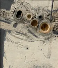 Ohne Titel by Jaap Wagemaker, 1960, Assemblage und Öl auf Hartfaserplatte, sold Jun 2016