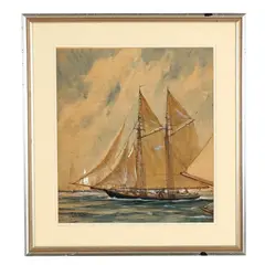 Schooner at Sea by Gordon Grant, Watercolor and gouache on paper, sold Jun 2026