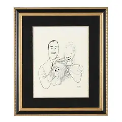 Portrait of Herbert and Edith Cannon with "Candy by Al Hirschfeld, Ink on paper, sold Jun 2026