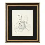 Portrait of Herbert and Edith Cannon with "Candy by Al Hirschfeld, Ink on paper, sold Jun 2026