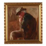 Man with Pipe by Laverne Wheeler, Oil on canvas (lined), sold Jun 2026