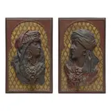 Couple Algerien , A Pair of Metalwork Portrait Relief Plaques by Arthur Waagen, Cold-painted and patinated spelter, sold Jun 2026