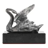 Swan by John Dowie, Aluminum casting of a swan on a marble base; signed "Dowie" under tail feathers, sold Jun 2026