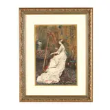 Woman with Harp by Victoriano Codina y Langlin, Watercolor on paper, sold Jun 2026