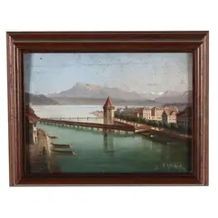Lake Lucerne, Switzerland by Hubert Sattler, Oil on panel, sold Jun 2026