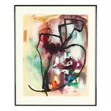 Abstract Composition by Hiroko Nakanishi, Acrylic and watercolor on paper, sold Jun 2026