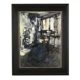 Abstract Interior of an Art Studio by B. Gordon, Acrylic on canvas board, sold Jun 2026