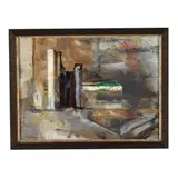 Abstract Cityscape by B. Gordon, Oil on board, sold Jun 2026