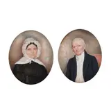 Miniature Portraits of Mr. and Mrs. Joseph Sanford Barker by Charles Fraser, Watercolor on natural wafer, sold Jun 2026