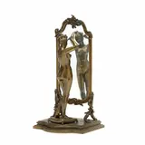 Bronze Model of a Nude Standing Before a Mirror by Émile Pinedo, Gilt bronze and glass, sold Jun 2026