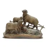 Gilt Bronze Group of a Merino Sheep Family by Jules Moigniez, Bronze with gilt patina, sold Jun 2026