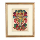 Untitled (mandala with face) by Minnie Evans, Crayon, sold Jun 2026