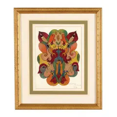 Untitled (foliage with eyes) by Minnie Evans, Crayon, sold Jun 2026