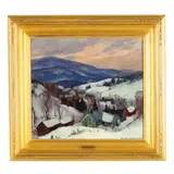 Village in Snow by Emile Albert Gruppe, Oil on canvas, sold Jun 2026
