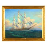 Bound for Distant Shores by William Steeple Davis, Oil on canvas (lined), sold Jun 2026
