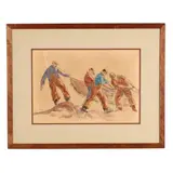 Rockport Fishermen by Gifford Beal, Ink and watercolor on paper, sold Jun 2026