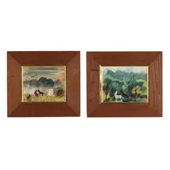 Horses in Field and Horses in Stream (Two Works) by Louis Bosa, Oil on Masonite, sold Jun 2026