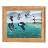 Geese Flying Over Cape Lookout by Duane Raver Jr., Acrylic on canvas, sold May 2026