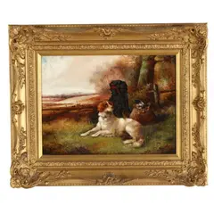 Setters with their Game by Robert Cleminson, Oil on canvas (lined), sold May 2026