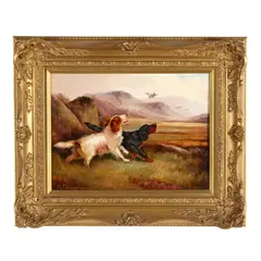Setters Flushing Grouse by Robert Cleminson, Oil on canvas, sold May 2026