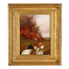 A Horse and Two Hounds by Colin Graeme Roe, Oil on canvas, sold May 2026