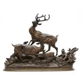 Famille de Cerfs by Paul Edouard Delabrierre, Patinated bronze, sold May 2026