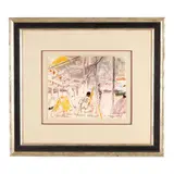 Yankee Dugout - Venezuela by LeRoy Neiman, Ink and marker on paper, sold May 2026
