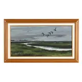 Ducks Landing by Willie Crockett, Acrylic on canvas, sold May 2026