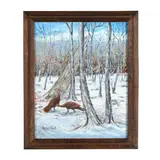 Wild Turkeys in the Snow by Louise Frank, Acrylic on canvas, sold May 2026
