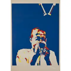 Le trompettiste Sérigraphie en couleurs sur papier vélin d'Arches<R... by Bernard Rancillac, Sérigraphie en couleurs sur papier, sold Apr 2015
