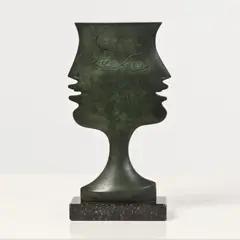 Cyclades by Jean Cocteau, Bronze à patine verte et marbre noir, sold Apr 2015