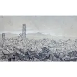 Vue de Selinante avec un dessinateurCrayon noir, estompe13,5 x 23 cmSigné et situé en b... by Antoine Edmond de Joinville, Crayon noir, estompe, sold Apr 2015