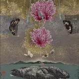 Levée de la Lune by Kyosuke Tchinaï, 2009, Huile et or sur panneau, sold Apr 2015
