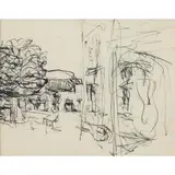 Vue de jardin by Édouard Vuillard, Plume et encre sur papier, sold Apr 2015