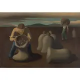 La récolte des pommes de terre by Georges Rohner, circa 1950, Huile sur toile, sold Apr 2015