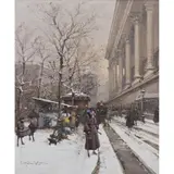 Place de la Madeleine, le marché aux fleurs by Eugène Galien-Laloue, Gouache sur papier, sold Apr 2015