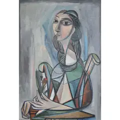 Portrait de femme by Georges-Henri Pescadere, 1976, Huile sur panneau, sold Apr 2015