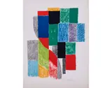 Oriflammes - circa 1965 by Sonia Delaunay, Lithographie en couleurs signée et numérotée 15/75, sold Apr 2018