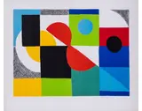 Grande Hélice rouge - circa 1970 by Sonia Delaunay, Lithographie en couleurs signée, sold Apr 2018