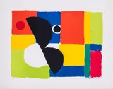 Hélice noire - circa 1965 by Sonia Delaunay, Lithographie en couleurs signée et numérotée 16/75, sold Apr 2018