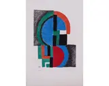 Petite gravure - circa 1965 by Sonia Delaunay, Eau-forte en couleurs, épreuve d'artiste signée, sold Apr 2018