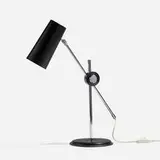 Table lamp by Anders Pehrson, c. 1965, leather, chrome-plated steel, enameled aluminum, sold Apr 2023