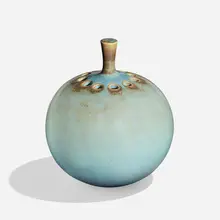 Rare vase by Stig Lindberg, 1956, glazed stoneware, sold Apr 2023
