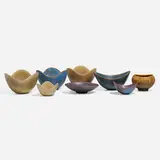 Collection of eight bowls by Gunnar Nylund, c. 1955, glazed stoneware, sold Apr 2023