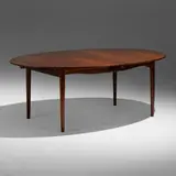 Judas dining table by Finn Juhl, c. 1950, rosewood, brass inlay, sold Mar 2023