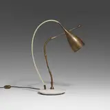 Lucinella table lamp, model 12353 by Angelo Lelii, c. 1950, brass, marble, rubber, sold Mar 2023