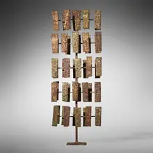Untitled (Multi-Plane Construction) by Harry Bertoia, 1959, melt-coated brass over steel with applied patina, sold Mar 2023