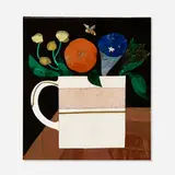 Untitled (Bouquet) by Richard Blow, c. 1970, hand-cut hardstone inlay in artist's frame, sold Mar 2023